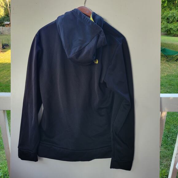 North Face Hoodie Sweatshirt Mens M Black Neon Logo Pullover Spell Out Pocket - Picture 5 of 7